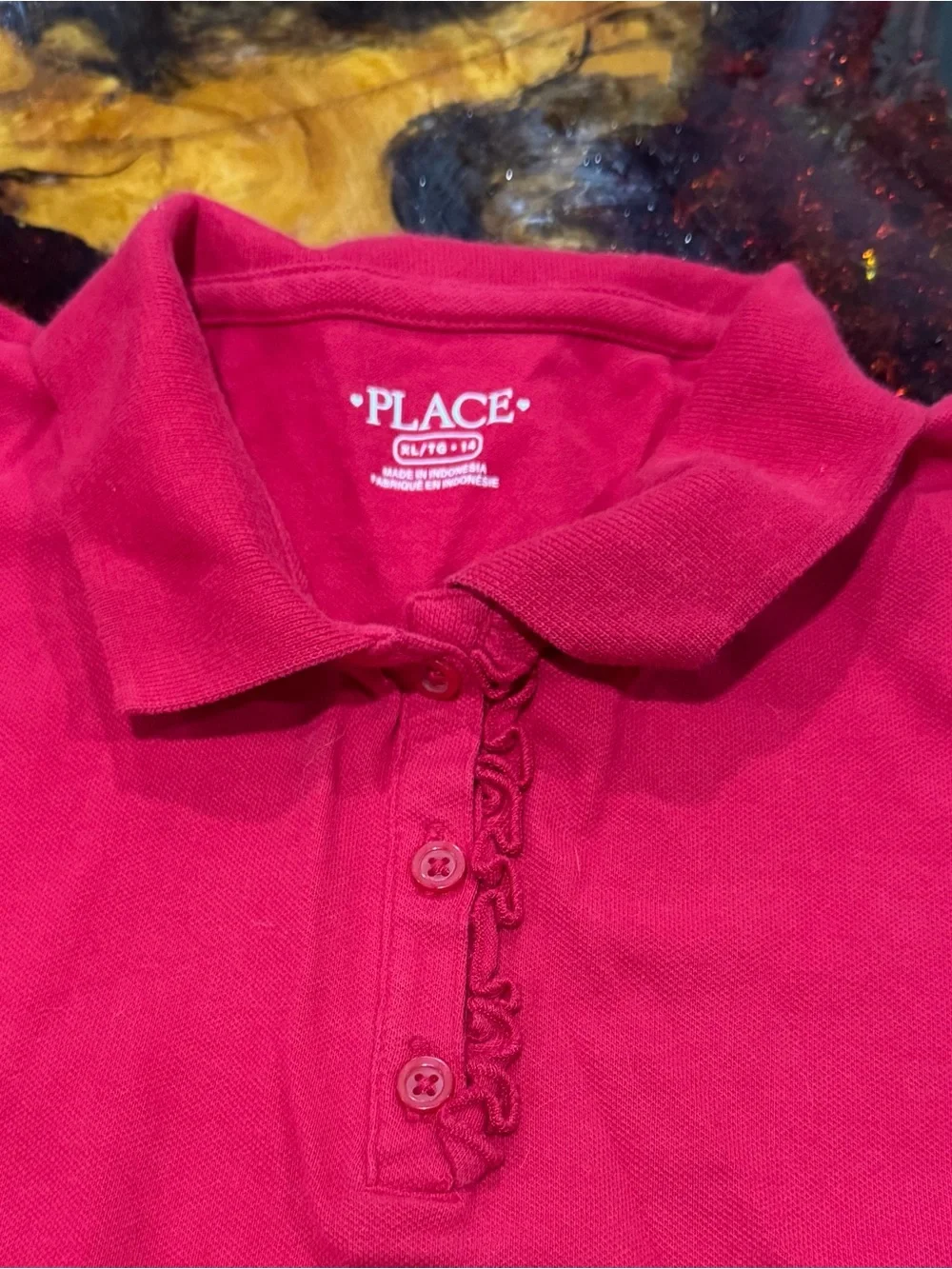 The Children's Place Girls' Red Long-Sleeve Polo Top